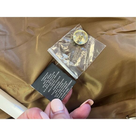 Vince Camuto Black Wool Single Breasted Back Gathered Military Jacket sz L - Picture 7 of 9